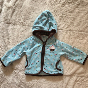 4/$25 carters zippered sweater size 12 month for baby girl bear ear hood